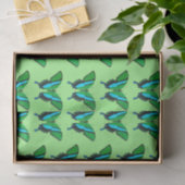 Swallowtail Butterfly in Green, Turquoise & Black Tissuepapier (Geschenk)