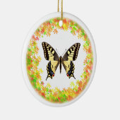 Swallowtail butterfly in lijst bladeren keramisch ornament (Rechts)