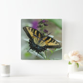 Swallowtail Butterfly-klok Vierkante Klok (Huis)