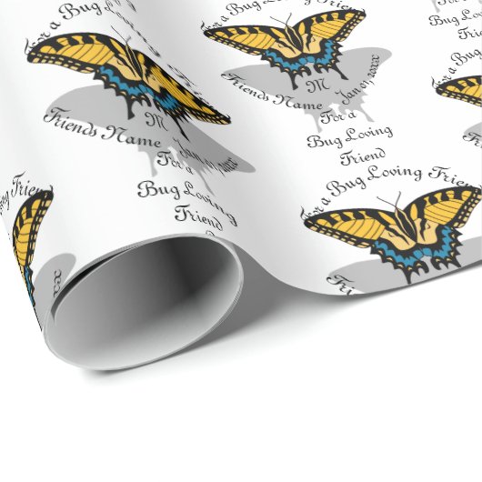 Swallowtail Butterfly Monogram Cadeaupapier (Rol Hoek)