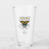 Swallowtail Butterfly Monogram Glas (Voorkant)