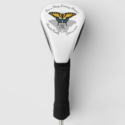 Swallowtail Butterfly Monogram Golfheadcover (Voorkant)