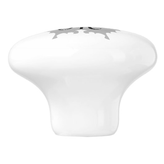 Swallowtail Butterfly Monogram Keramische Knop (Zijkant)