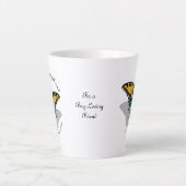 Swallowtail Butterfly Monogram Latte Mok (Voorkant)
