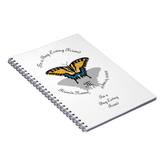 Swallowtail Butterfly Monogram Notitieboek (Rechterzijde)