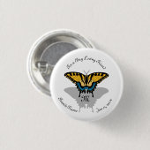 Swallowtail Butterfly Monogram Ronde Button 3,2 Cm (Voorkant /achterkant)