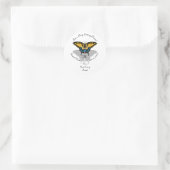 Swallowtail Butterfly Monogram Ronde Sticker (Tas)
