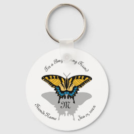 Swallowtail Butterfly Monogram Sleutelhanger
