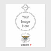 Swallowtail Butterfly Monogram Sticker (Vel)