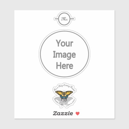 Swallowtail Butterfly Monogram Sticker (Vel)