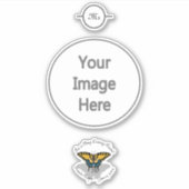 Swallowtail Butterfly Monogram Sticker (Voorkant)