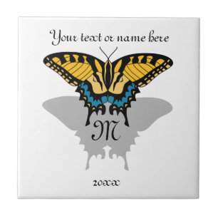 Swallowtail Butterfly Monogram Tegeltje