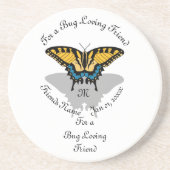 Swallowtail Butterfly Monogram Zandsteen Onderzetter (Voorkant)