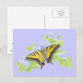 Swallowtail Butterfly op Hydrangea Flower art Briefkaart (Voorkant / Achterkant)
