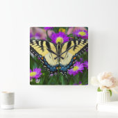Swallowtail Butterfly op madeliefje Vierkante Klok (Huis)