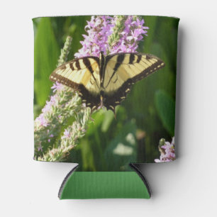 Swallowtail Butterfly op Paarse wilde bloemen Blikjeskoeler