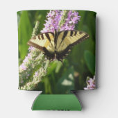 Swallowtail Butterfly op Paarse wilde bloemen Blikjeskoeler (Achterkant)