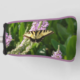 Swallowtail Butterfly op Paarse wilde bloemen Golfheadcover