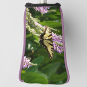 Swallowtail Butterfly op Paarse wilde bloemen Golfheadcover (Draai 90)