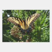 Swallowtail Butterfly op Paarse wilde bloemen Inpakpapier Vel (Voorkant 3)