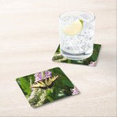 Swallowtail Butterfly op Paarse wilde bloemen Kartonnen Onderzetters (Insitu)