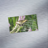 Swallowtail Butterfly op Paarse wilde bloemen Magnetisch Visitekaartje (Voorbeeld)