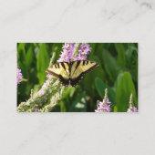 Swallowtail Butterfly op Paarse wilde bloemen Visitekaartje (Achterkant)