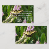 Swallowtail Butterfly op Paarse wilde bloemen Visitekaartje (Voorkant / Achterkant)