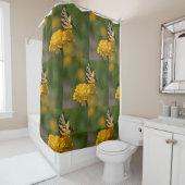 Swallowtail Butterfly op Zinnia Douchegordijn (In situ)