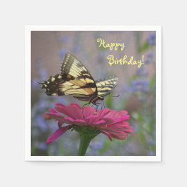  swallowtail Butterfly op Zinnia Servetten