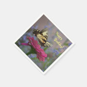  swallowtail Butterfly op Zinnia Servetten (Hoek)