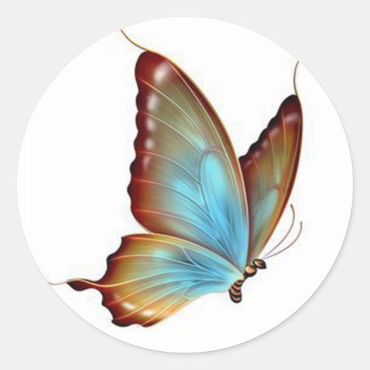 Swallowtail Butterfly Sticker/Blue Ronde Sticker (Voorkant)