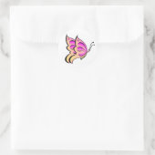 Swallowtail Butterfly Sticker/roze Ronde Sticker (Tas)