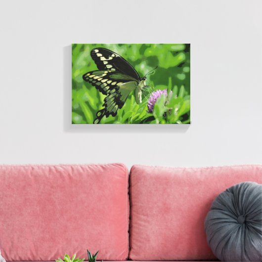 Swallowtail Butterfly Stretched Canvas Print (Insitu (Woonkamer))