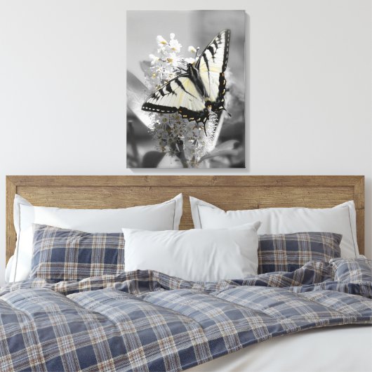 Swallowtail Butterfly Stretched Canvas Print (Insitu (Slaapkamer))