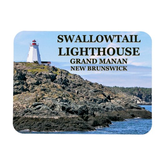 Swallowtail Lighthouse Grand Manan N.B. Magnet Magneet (Horizontaal)
