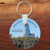 Swallowtail Lighthouse Grand Manan N.B. Sleutelhan Sleutelhanger (Voorkant)