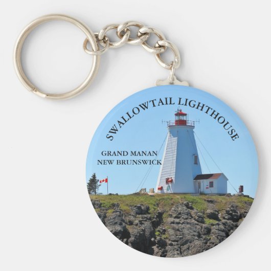 Swallowtail Lighthouse Grand Manan N.B. Sleutelhan Sleutelhanger (Voorkant)
