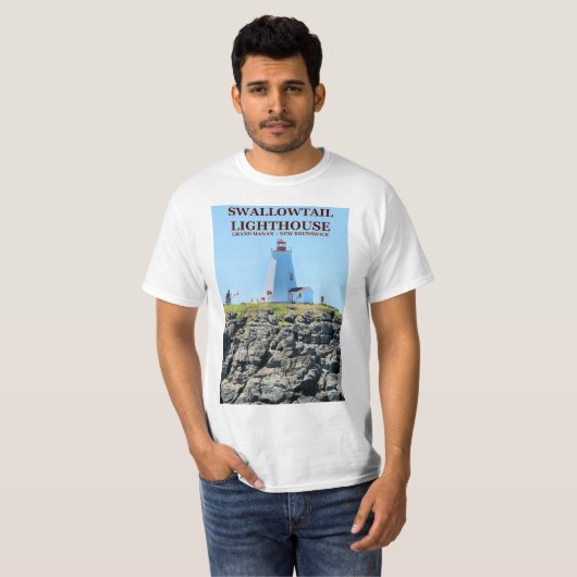 Swallowtail Lighthouse, Grand Manan, N.B. T-Shirt (Voorkant volledig)