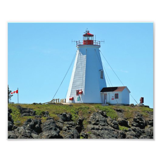 Swallowtail Lighthouse Grand Manan NB Foto afdrukk Foto Afdruk (Voorkant)