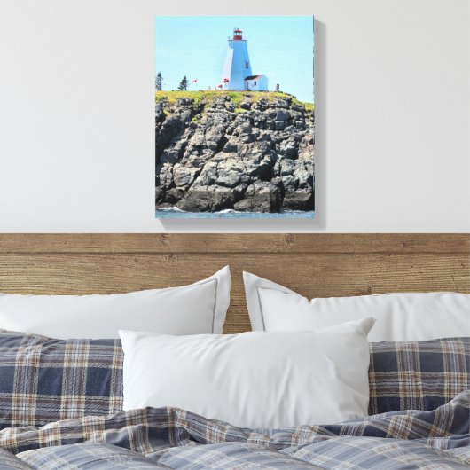 Swallowtail Lighthouse Grand Manan Wrapped Canvas (Insitu (Slaapkamer))
