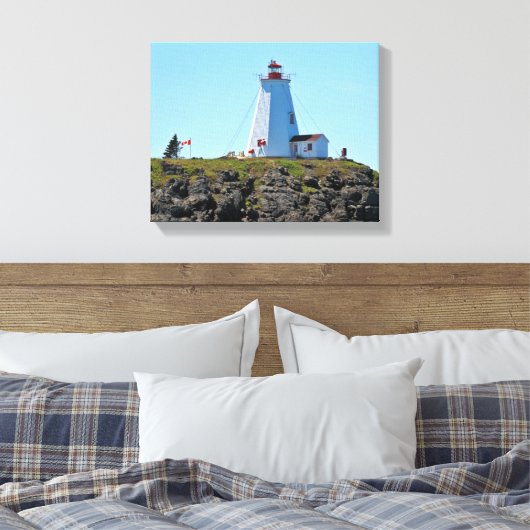 Swallowtail Lighthouse Grand Manan Wrapped Canvas (Insitu (Slaapkamer))