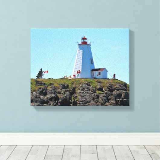Swallowtail Lighthouse Grand Manan Wrapped Canvas Afdruk (Insitu (Houten vloer))
