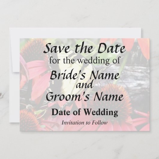 Swallowtail on Red Coneflower Save The Date (Voorkant)