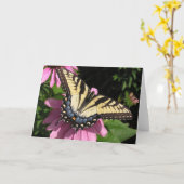 Swallowtail op Echinacea Kaart (Gele Bloem)