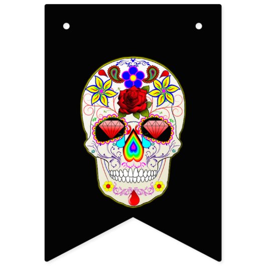 Swallowtail Party Bunting Banner SUGAR SKULL (Tweede vlag)