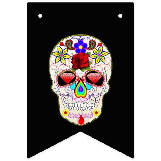 Swallowtail Party Bunting Banner SUGAR SKULL (Derde vlag)