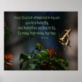 Swallowtail vlinder op bloem foto poster (Voorkant)