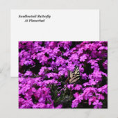 Swallowtail vlinder op bloembed briefkaart (Voorkant / Achterkant)