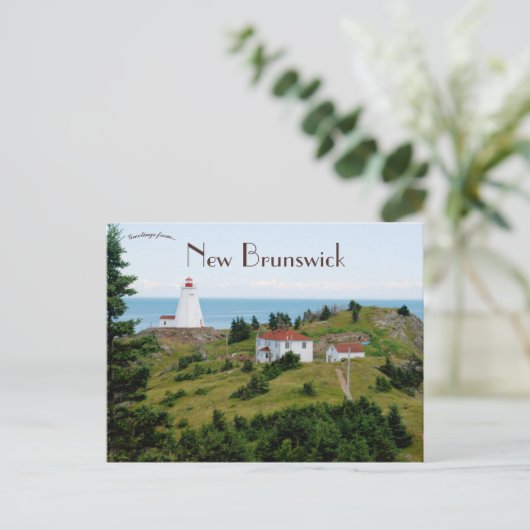Swallowtail vuurtoren North Head New Brunswick Briefkaart (Staand voorkant)